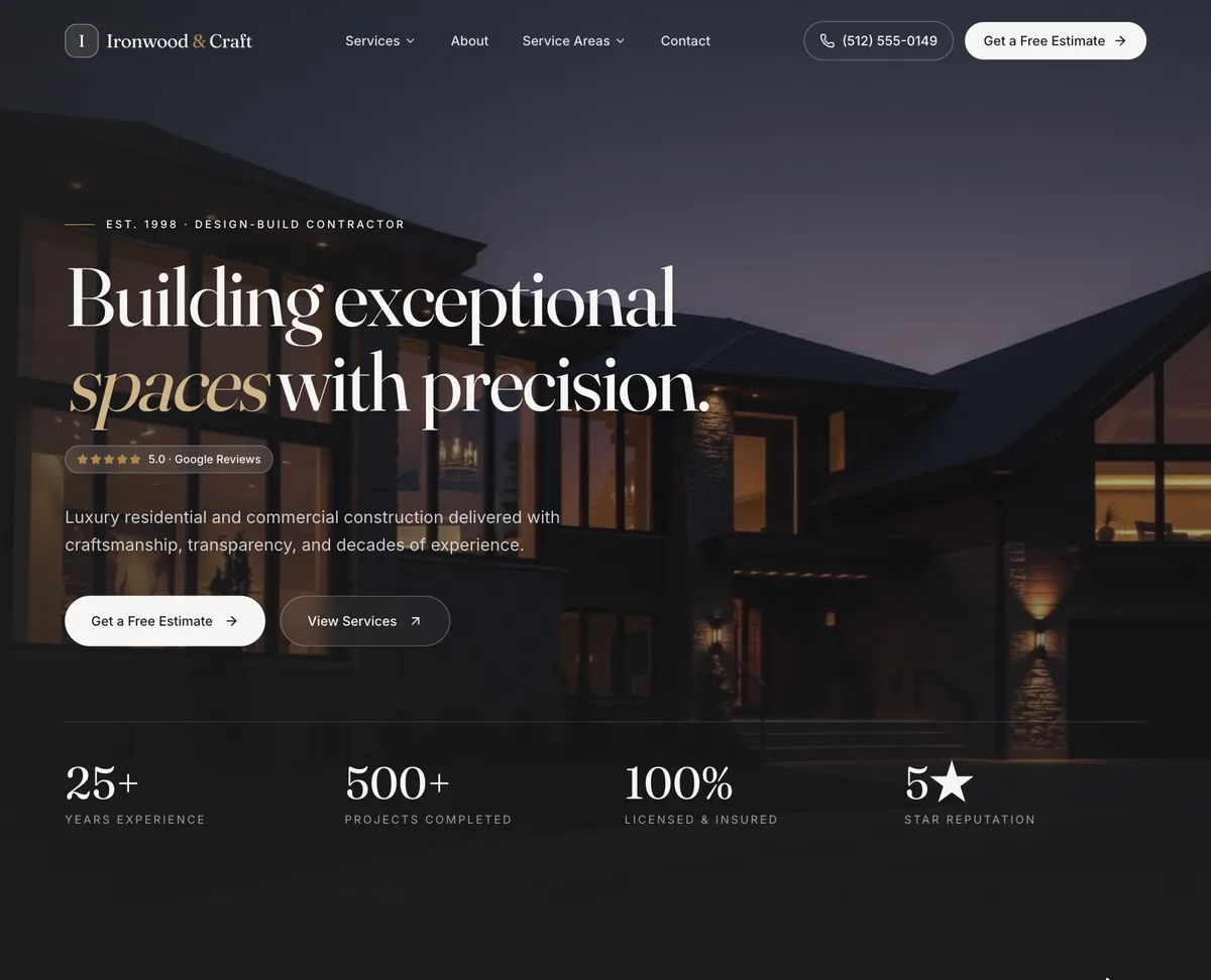 Sample small business website designed by VIVA